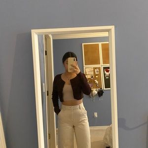 Aritzia Sunday Best Izzy Cardigan (maroon)